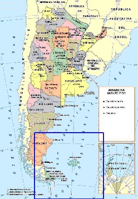 mapa de Argentina em espanhol