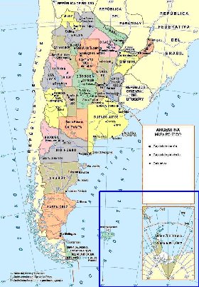 mapa de Argentina em espanhol