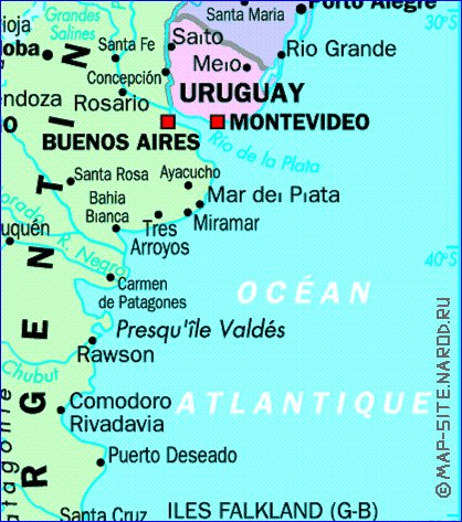 mapa de Argentina em frances