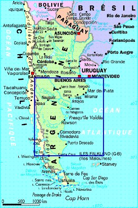 mapa de Argentina em frances