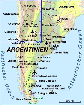 mapa de Argentina em alemao