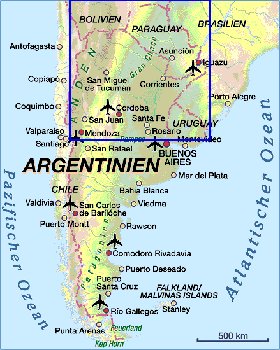 mapa de Argentina em alemao