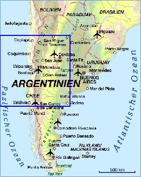 carte de Argentine en allemand