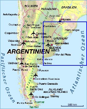 carte de Argentine en allemand