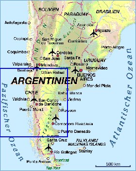 carte de Argentine en allemand