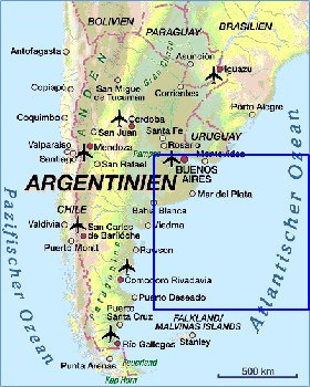 carte de Argentine en allemand