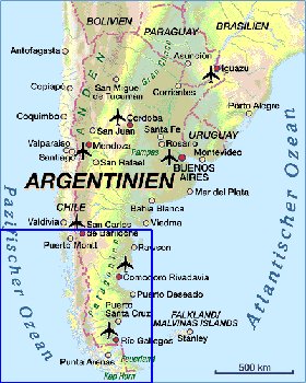 carte de Argentine en allemand