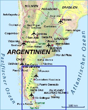 carte de Argentine en allemand