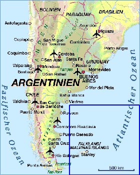 carte de Argentine en allemand