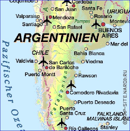 carte de Argentine en allemand