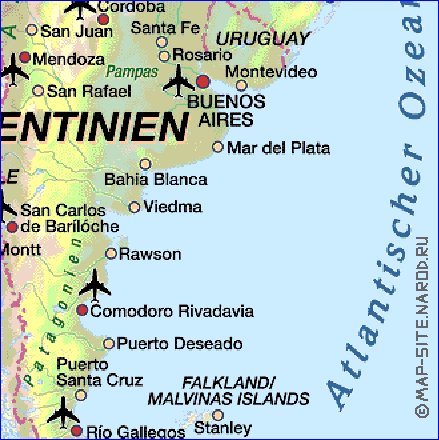 mapa de Argentina em alemao