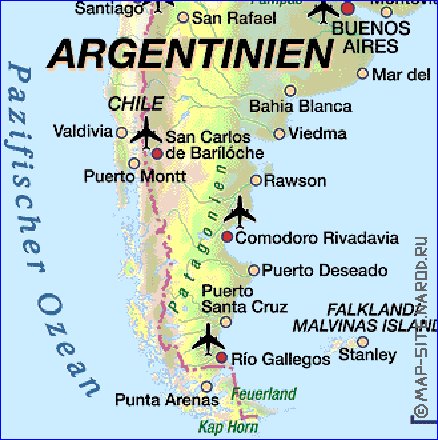 carte de Argentine en allemand