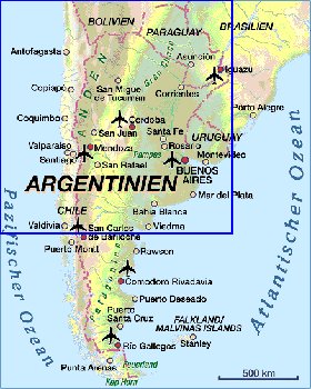 mapa de Argentina em alemao