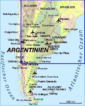 carte de Argentine en allemand