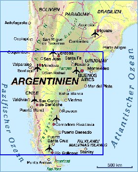 carte de Argentine en allemand