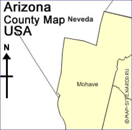 Administratives carte de Arizona en anglais