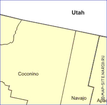 Administrativa mapa de Arizona em ingles