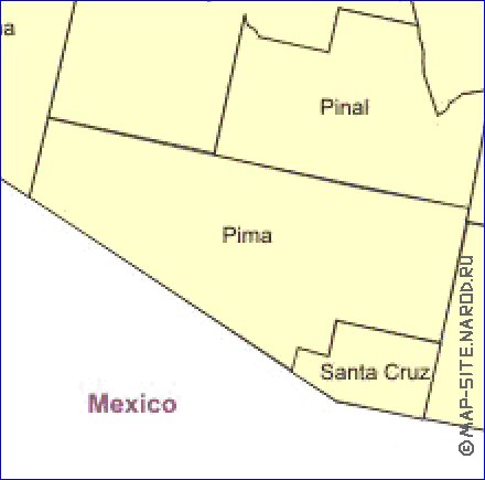 Administrativa mapa de Arizona em ingles