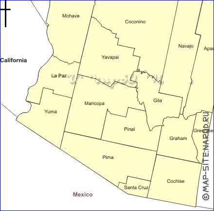 Administratives carte de Arizona en anglais