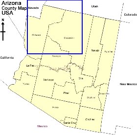 Administratives carte de Arizona en anglais