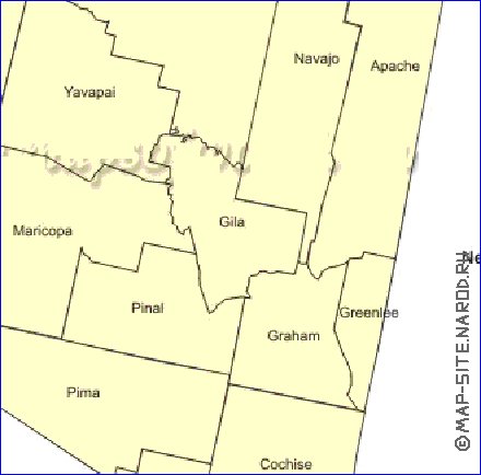 Administratives carte de Arizona en anglais