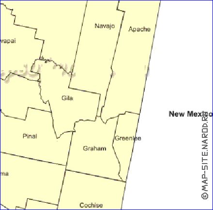 Administratives carte de Arizona en anglais