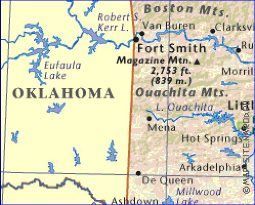mapa de Arkansas