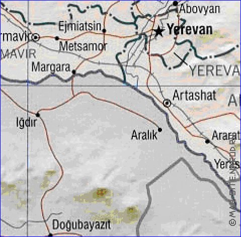 Administrativa mapa de Armenia em ingles