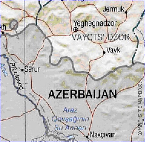 Administrativa mapa de Armenia em ingles