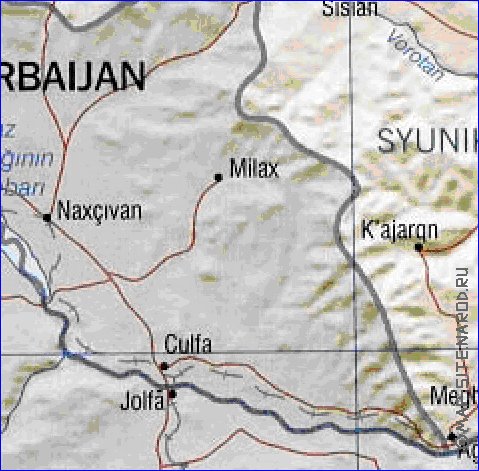 Administrativa mapa de Armenia em ingles