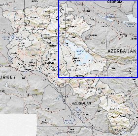 Administrativa mapa de Armenia em ingles