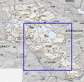 Administratives carte de Armenie en anglais