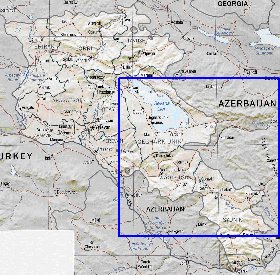 Administrativa mapa de Armenia em ingles