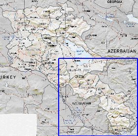 Administratives carte de Armenie en anglais