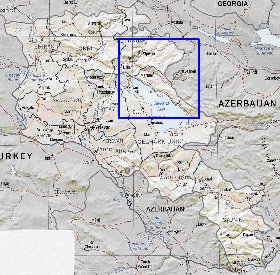 Administrativa mapa de Armenia em ingles