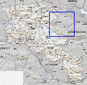 Administrativa mapa de Armenia em ingles