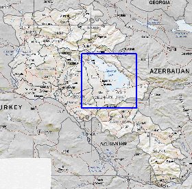 Administrativa mapa de Armenia em ingles