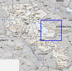 Administrativa mapa de Armenia em ingles