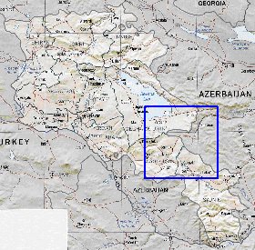 Administrativa mapa de Armenia em ingles