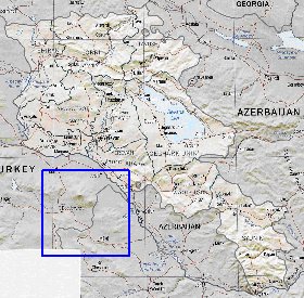 Administrativa mapa de Armenia em ingles