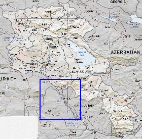 Administrativa mapa de Armenia em ingles