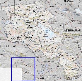 Administrativa mapa de Armenia em ingles