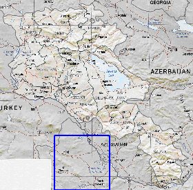 Administratives carte de Armenie en anglais