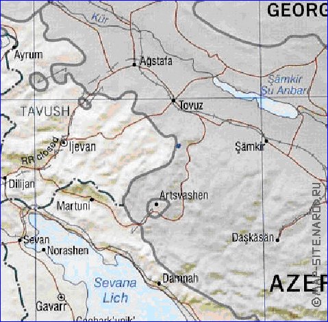 Administrativa mapa de Armenia em ingles