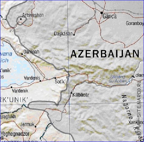 Administrativa mapa de Armenia em ingles