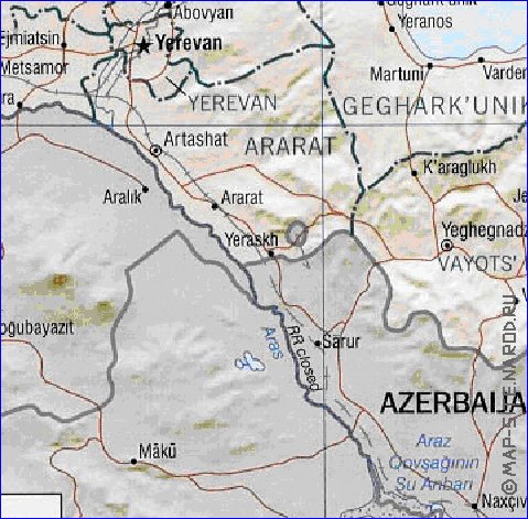 Administrativa mapa de Armenia em ingles