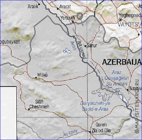 Administrativa mapa de Armenia em ingles