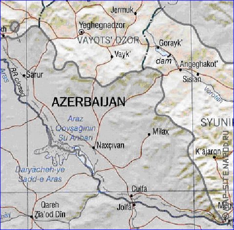 Administrativa mapa de Armenia em ingles