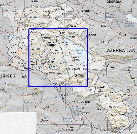 Administratives carte de Armenie en anglais