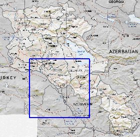 Administrativa mapa de Armenia em ingles